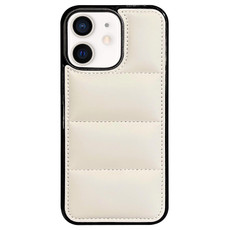 For iPhone 12 Big Hole Eiderdown Airbag Phone Case(White)