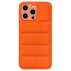 For iPhone 15 Pro Fine Hole Eiderdown Airbag Phone Case(Orange)