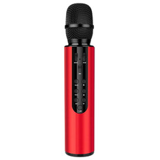 K3 Bluetooth 5.0 Karaoke Live Stereo Sound Wireless Bluetooth Condenser Microphone (Red)