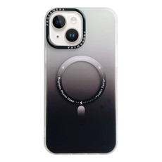 For iPhone 14 Plus MagSafe IMD Gradient PC Hybrid TPU Phone Case(Black)