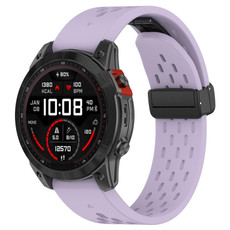 For Garmin Epix Gen2 / Epix Pro Gen2 47mm Holes Magnetic Folding Buckle Silicone Watch Band(Purple)