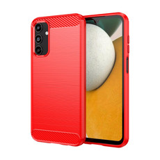 For Samsung Galaxy A15 5G Brushed Texture Carbon Fiber TPU Phone Case(Red)