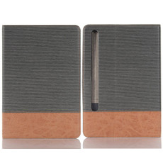 For Samsung Galaxy Tab S9 FE Cross Texture Stitching Leather Tablet Case(Dark Grey)