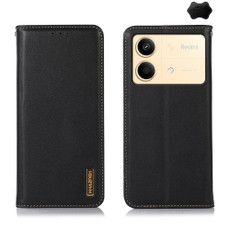 For Xiaomi Redmi Note 13R Pro KHAZNEH Nappa Top Layer Cowhide Leather Phone Case(Black)