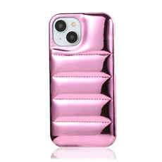 For iPhone 13 Pro Laser Aurora Down Jacket All-inclusive Phone Case(Pink)