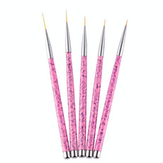 2 PCS 5 in 1 7/9/11/15 / 20mm Nail Art Draw Line Pen Nails Painted Brush