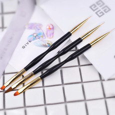 3 PCS Two-Purpose Cable Nail Pole Painting Flower And Pull Line Finger Brush Painting Pen(Set)
