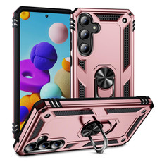 For Samsung Galaxy A35 5G Shockproof TPU + PC Phone Case with Holder(Rose Gold)