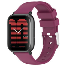 For Garmin Forerunner 245 20mm Smooth Solid Color Silicone Watch Band(Burgundy)