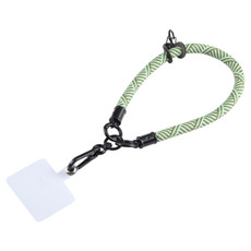 Universal Phone Diagonal Pattern Short Wrist Lanyard(Grass Green)