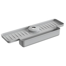 Kitchen Faucet Silicone Drainage Mat Sponge Shelf Organizer Splash-Proof Sink Drainage Mat(Grey)