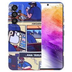 For Samsung Galaxy A73 5G Painted Pattern Precise Hole PC Phone Case(Working Comics)