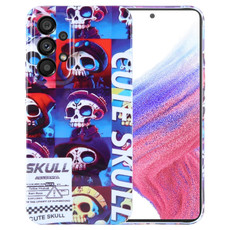 For Samsung Galaxy A53 5G Painted Pattern Precise Hole PC Phone Case(Cute Skull)