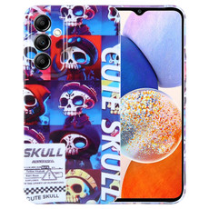 For Samsung Galaxy A14 5G Painted Pattern Precise Hole PC Phone Case(Cute Skull)