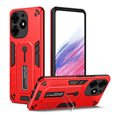 For Tecno Spark 10 Pro Variety Brave Armor Finger Loop Holder Phone Case(Red)