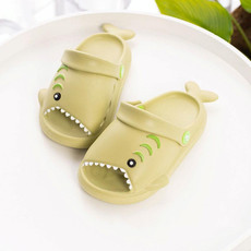 EVA Light Bottom Non-Slip Small Shark Slippers For Children, Size: 150(Mustard Green)