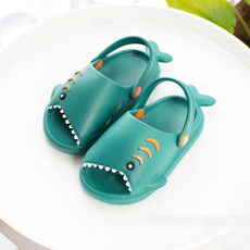 EVA Light Bottom Non-Slip Small Shark Slippers For Children, Size: 180(Dark Green)