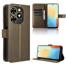 For Tecno Spark Go 2024 Diamond Texture Leather Phone Case(Brown)