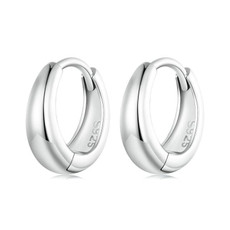 S925 Sterling Silver Electroplated Hoop Earrings