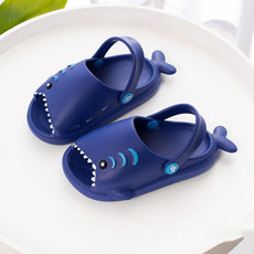 EVA Light Bottom Non-Slip Small Shark Slippers For Children, Size: 180(Navy Blue)