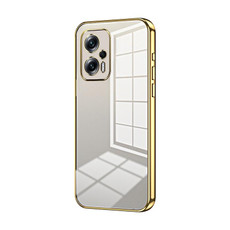 For Xiaomi Redmi Note 11T Pro/Poco X4 GT Transparent Plating Fine Hole Phone Case(Gold)