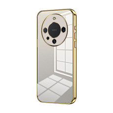 For Huawei Mate 60 Pro / 60 Pro+ Transparent Plating Fine Hole Phone Case(Gold) For Huawei Mate 60 Pro / 60 Pro+ Transparent Plating Fine Hole Phone Case(Gold)