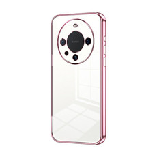 For Huawei Mate 60 Pro / 60 Pro+ Transparent Plating Fine Hole Phone Case(Pink) For Huawei Mate 60 Pro / 60 Pro+ Transparent Plating Fine Hole Phone Case(Pink)