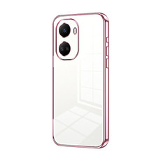 For Huawei nova 10 SE Transparent Plating Fine Hole Phone Case(Pink)