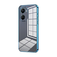 For Huawei nova 10 SE Transparent Plating Fine Hole Phone Case(Blue)