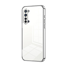 For OPPO Reno3 5G / Find X2 Lite Transparent Plating Fine Hole Phone Case(Silver)