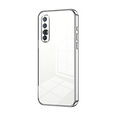 For OPPO Reno3 Pro Transparent Plating Fine Hole Phone Case(Silver)