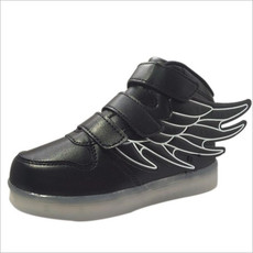 Children Colorful Light Shoes LED Charging Luminous Shoes, Size: 30(Black)