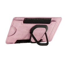 Adhesive Phone Card Holder Wallet With Rotatable Stand(Pink)