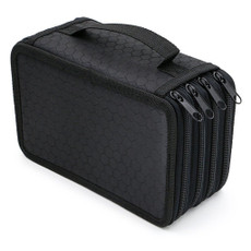 Solid Color Square Four-Layer Pencil Case Sketch Colorful Pencil Case With 72 Holes(Black)