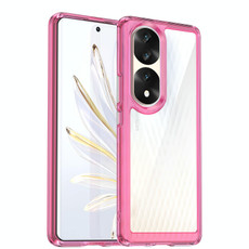 For Honor 70 Pro 5G Colorful Series Acrylic + TPU Phone Case(Transparent Pink)