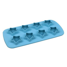 2 PCS Creative Silicone Ice Tray Mold 8 Continuous Mould Home-Made DIY Ice Tray Box, Style: Five-star  (Blue)