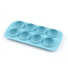 2 PCS Creative Silicone Ice Tray Mold 8 Continuous Mould Home-Made DIY Ice Tray Box, Style: Round  (Blue)