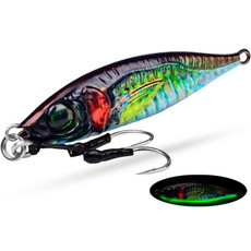 PROBEROS LF137 3D Spray Painted Bionic Lure Warp Bass Leader Fish Long Casting Freshwater Sea Luminous Fishing Bait, Size: 28g(Color B)