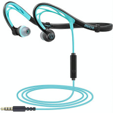 Mucro ML233 Foldable Wired Running Sports Headphones Night Neckband In-Ear Stereo Earphones, Cable Length: 1.2m(Blue)