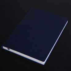 3 PCS Notebook Student Notepad Diary Book Business Record Book PU Notebook, Cover color: A5 Plain Weave Nile Blue