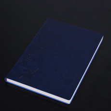 3 PCS Notebook Student Notepad Diary Book Business Record Book PU Notebook, Cover color: A5 Embossed Nile Blue