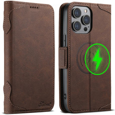 For iPhone 15 Plus SUTENI J07 Multifunctional Horizontal Flip Magsafe Leather Phone Case(Brown)