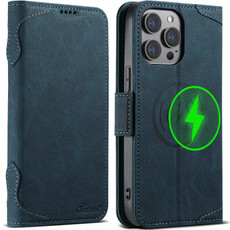 For iPhone 15 Plus SUTENI J07 Multifunctional Horizontal Flip Magsafe Leather Phone Case(Blue)