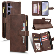 For Samsung Galaxy S24 5G Litchi Texture Zipper Leather Phone Case(Brown)