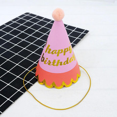 20 PCS Party Headdress Bronzing Sequined Furry Ball Birthday Hat(MZ-090)
