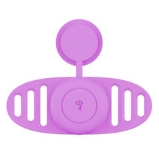 For Airtag Binaural Cover Waterproof Tracker Case Pet Collar Locator Silicone Cover, Color: Light Purple