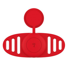 For Airtag Binaural Cover Waterproof Tracker Case Pet Collar Locator Silicone Cover, Color: Red