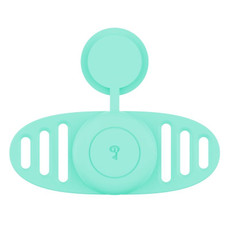 For Airtag Binaural Cover Waterproof Tracker Case Pet Collar Locator Silicone Cover, Color: Mint Green