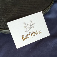 100 PCS Wedding Blessing Card Thank You Message Gift Decoration Card Bronzing Flower Greeting Card Blessing White