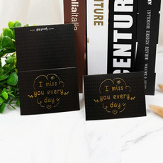 100 PCS Valentines Day Bronzing Greeting Card Flower Shop Birthday Thank You Card(I Miss You Every Day)